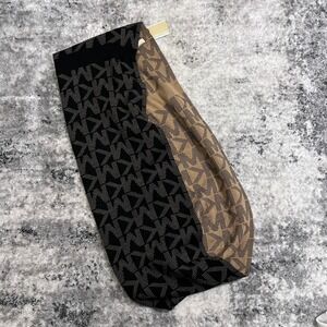 Michael Kors MK Logo Scarf Black Tan‎ One Size Fall Winter Warm Cozy